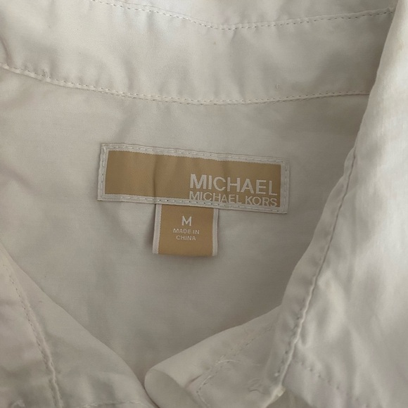 Michael Kors White Cropped Summer Blouse Size M - Picture 3 of 6